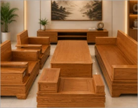 Sofa gỗ đệm bọc 3 chỗ