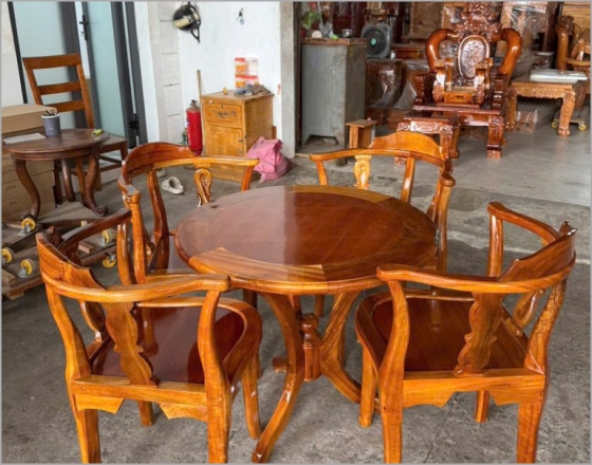Bàn ăn gỗ óc chó 8 ghế