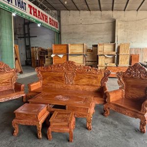 Vẻ đẹp tự nhiên của Bàn Ghế Salon gỗ hương đá